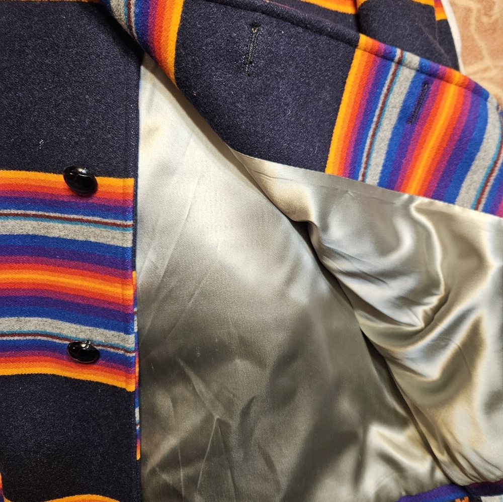 Mens Vintage Pendleton Stripe Cape Style coat - Picture 13 of 16
